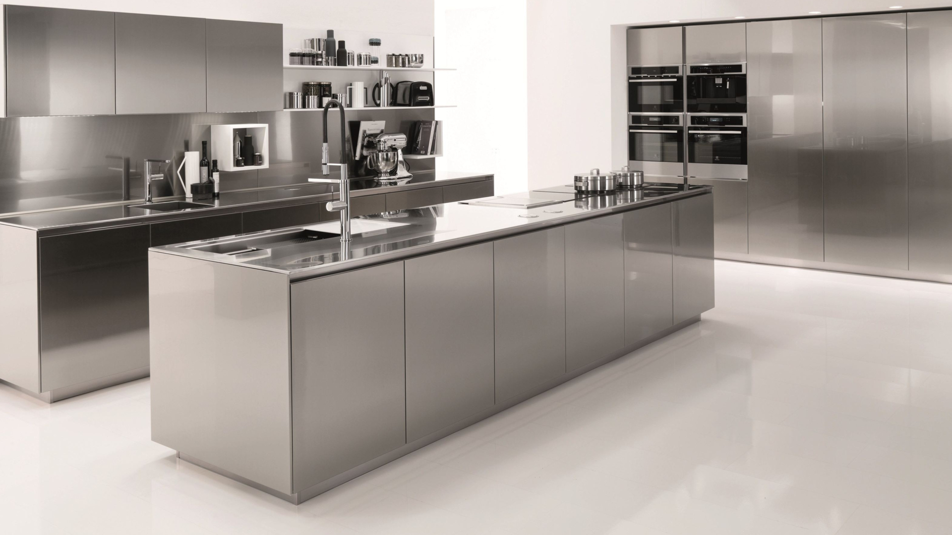 oak and stainless steel kitchen design