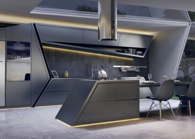 Geo S Design Kitchen With Reflection Finishes.