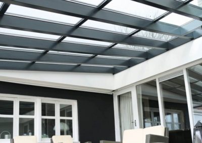 Two Tone Black Steel & White Decor Canopy With Solar Optional.
