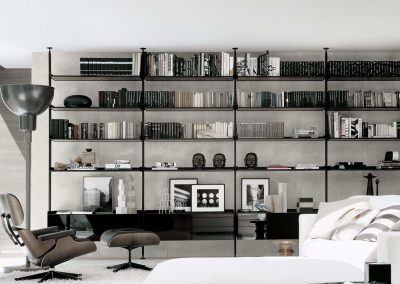 Black Steel Unique Home Library Design.