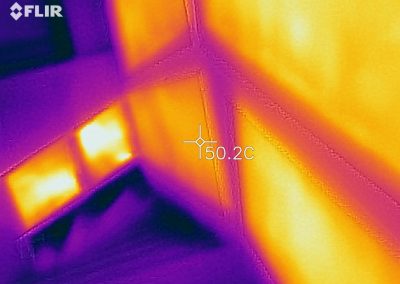 Thermal Image Proof Of G2Temps Heating Working On Stairs Wall.