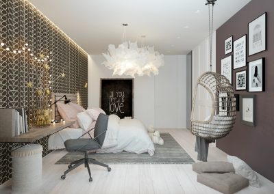 Daughters' Elegant Bedroom Design, View 3.