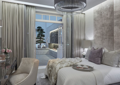 Upholstered Contemporary Bedroom In Seasoned Light Grey.