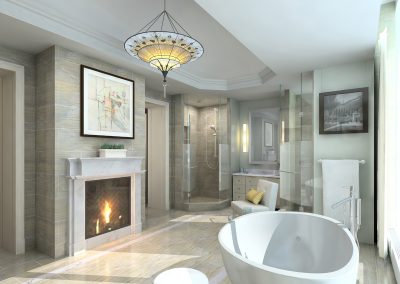 Bathroom With Fireplace Design.