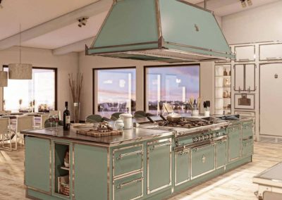 Latin Light Mint Kitchen With Complimentary Cabinetry.