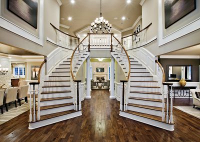Timber Painted Double Staircase Design.