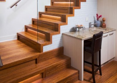 Timber Staircase With Strip Lighting.