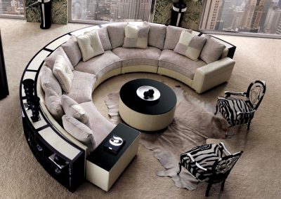 Curved Italian Sofa & Storage Design.