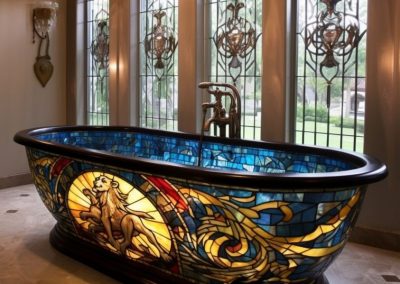 Lion Glazed Bath Tub.