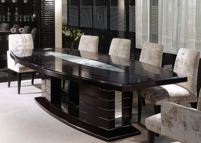 Contemporary  Oval Pedestal Dining Table.