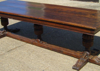 Period Heavy Timbered Dining Table.
