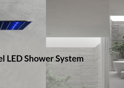 Brushed Nickel LED Shower System.