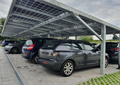 External Multi Carport Solar Kit With Cars View.