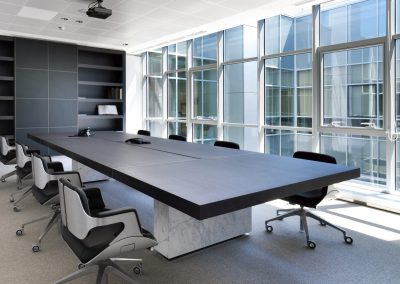 Polished Concrete Slab Conference Table & Interior.
